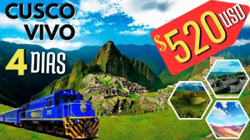 TOUR MACHU PICCHU EN TREN 4 DIAS